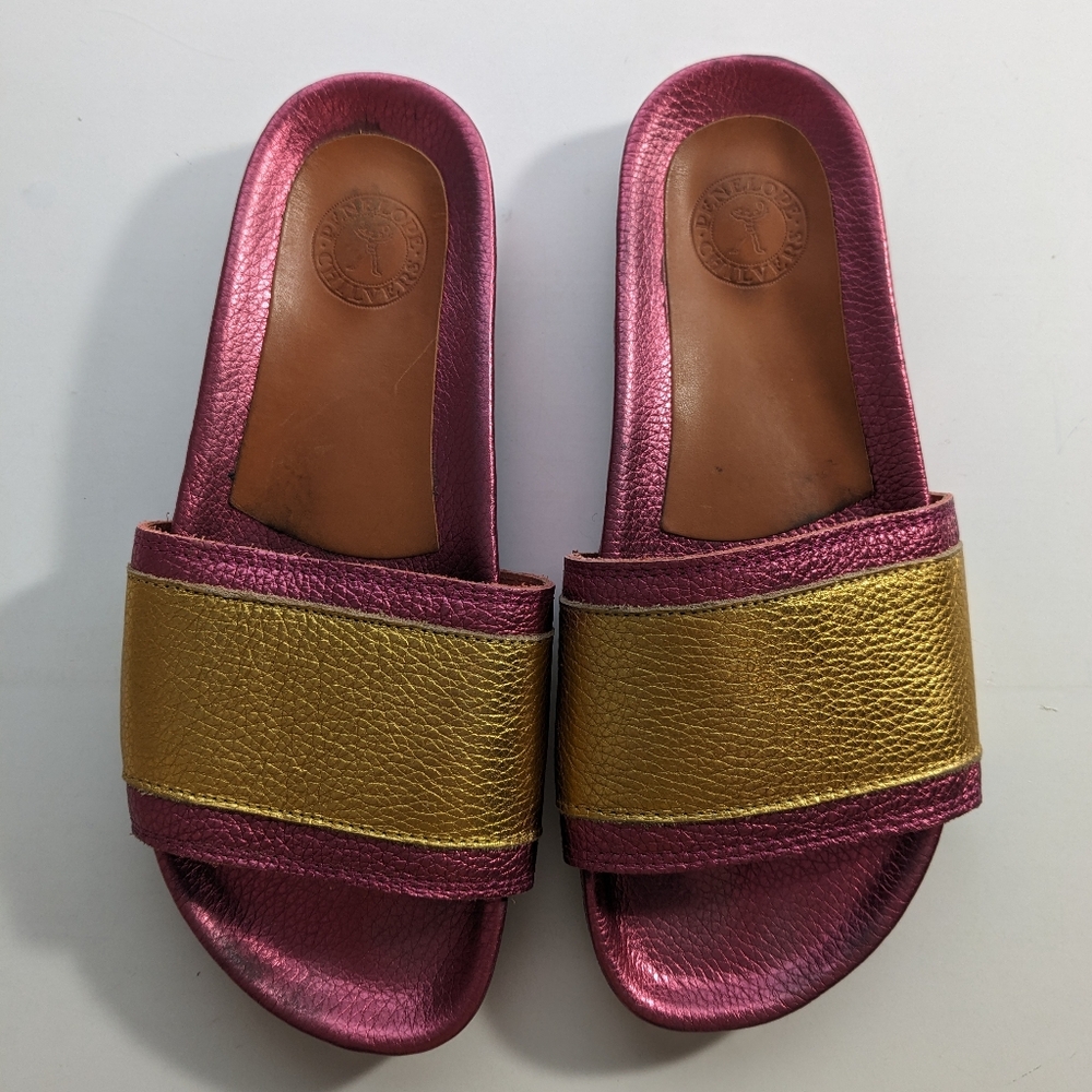 Penelope Chilvers Pink/Gold Slides
